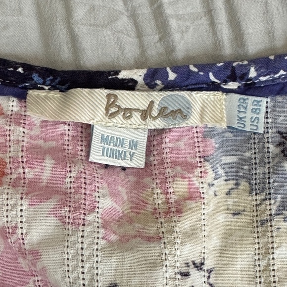 Women's Boden Floral Multicolor Dress Size 8 Regular Cap sleeve Knee Length - Picture 6 of 7